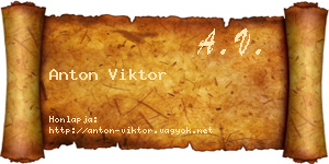 Anton Viktor névjegykártya